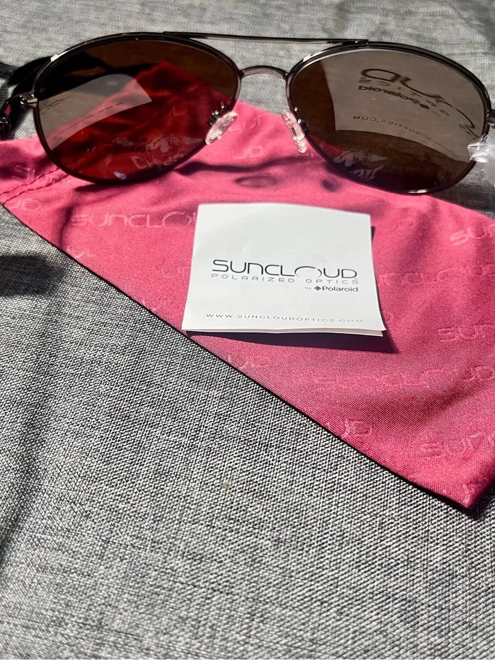 SUNCLOUD Men’s Polarized Aviator Sunglasses Brown Lenses Black Frame